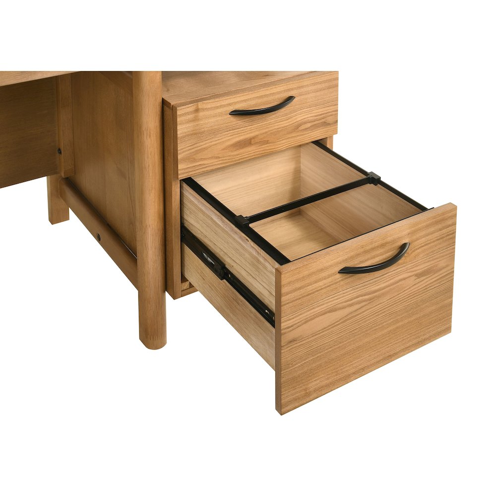 Roldan 69-inch 4-drawer Computer Desk with File Drawer Light Ash