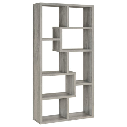 Theo 71-inch 6-shelf Bookshelf Grey Driftwood