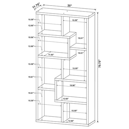 Theo 71-inch 6-shelf Bookshelf Grey Driftwood