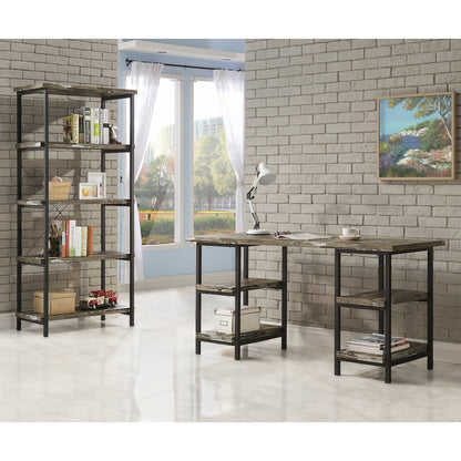 Kemper 59-inch 4-shelf Writing Desk Weathered Brown