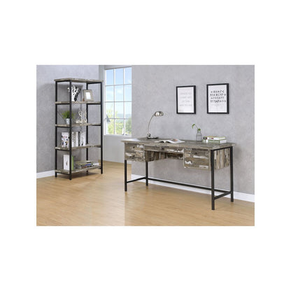 Kemper 59-inch 4-shelf Writing Desk Weathered Brown