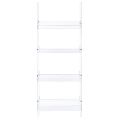 Amaturo 72-inch 4-shelf Acrylic Ladder Bookshelf Clear