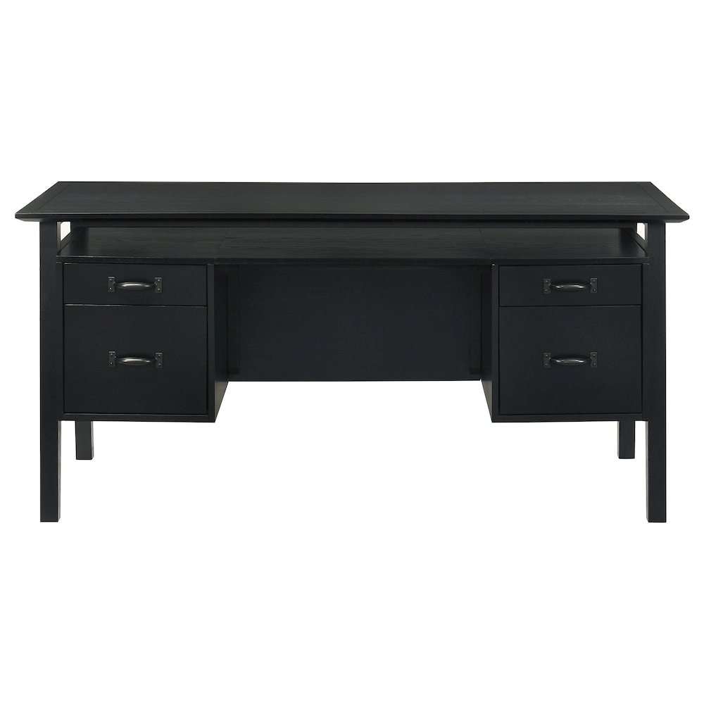 Goodson 64-inch 4-Drawer Double Pedestal Computer Desk Black