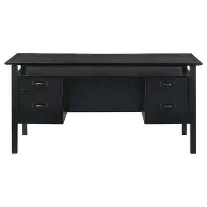 Goodson 64-inch 4-Drawer Double Pedestal Computer Desk Black