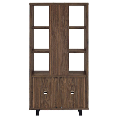 Maddox 71-inch 3-shelf Cabinet Bookcase Walnut