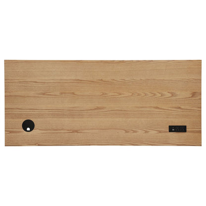 Vermes 55-inch 3-drawer Writing Desk with Power Outlet Light Ash