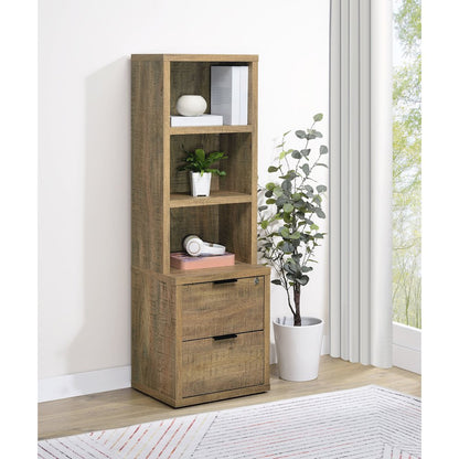 Westpark 3-shelf Bookcase USB and Lockable Drawer Mango