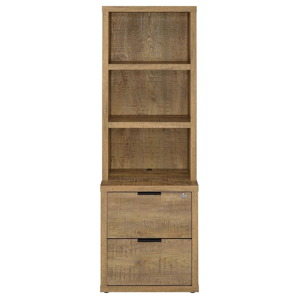 Westpark 3-shelf Bookcase USB and Lockable Drawer Mango