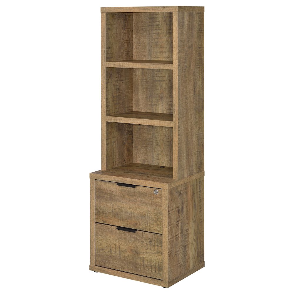 Westpark 3-shelf Bookcase USB and Lockable Drawer Mango