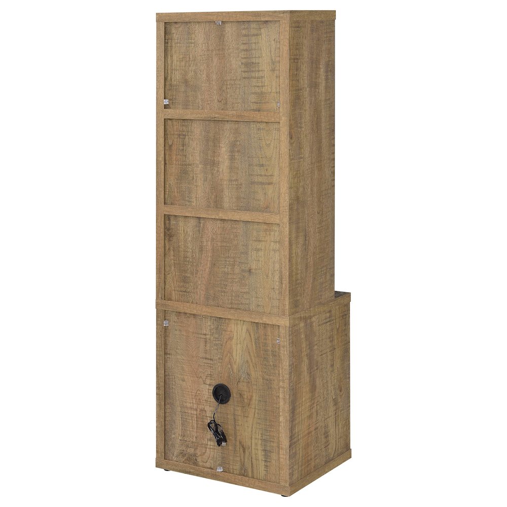 Westpark 3-shelf Bookcase USB and Lockable Drawer Mango