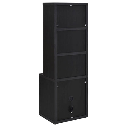 Westpark 3-shelf Bookcase USB and Lockable Drawer Black