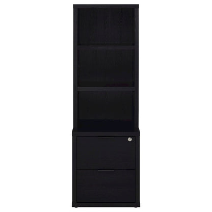 Westpark 3-piece Wall Unit Bookcase Set with USB Black