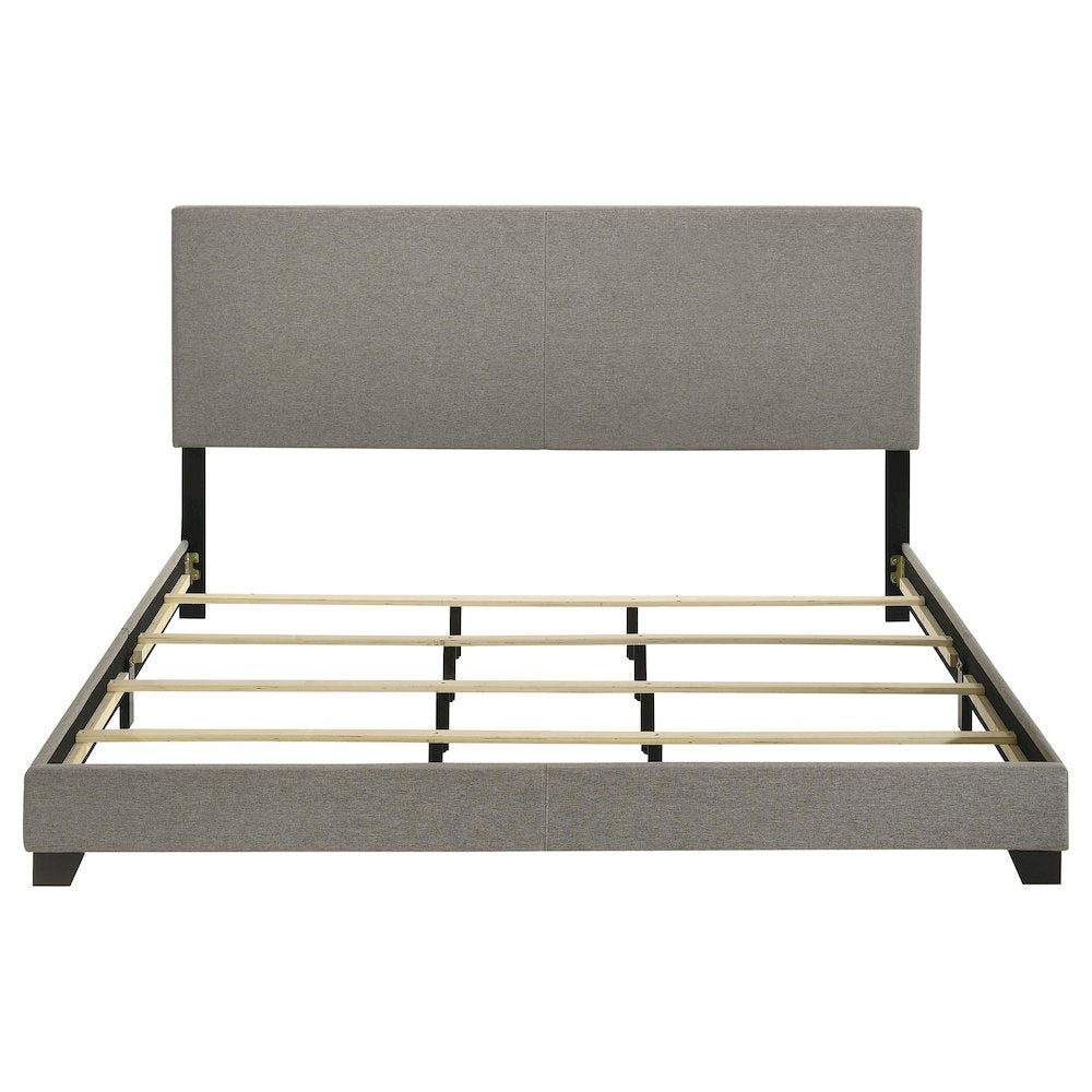 Dorian Fabric Upholstered Eastern King Panel Bed Taupe