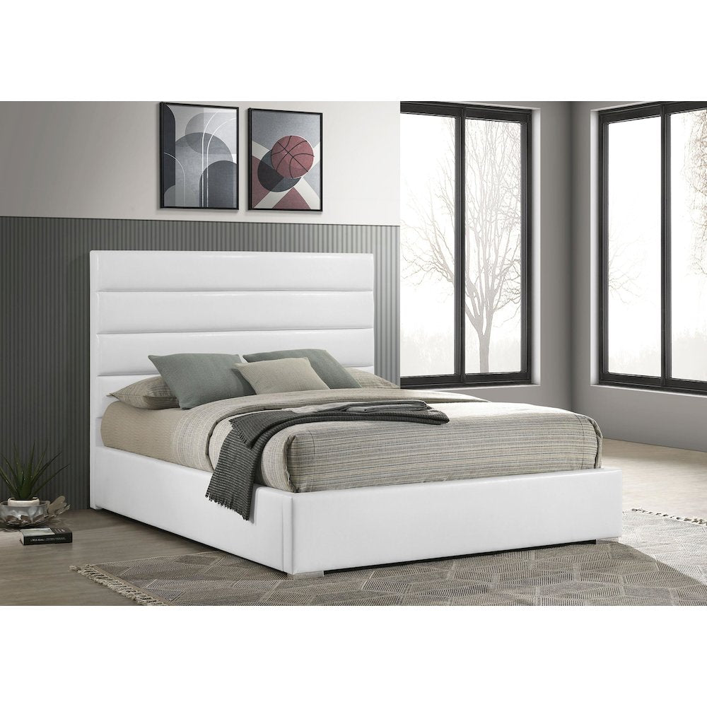 Felicity 53-inch Upholstered California King Bed White