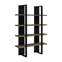 Engineered Wood Tall Wide Bookshelf with 4 Open Shelves, Black