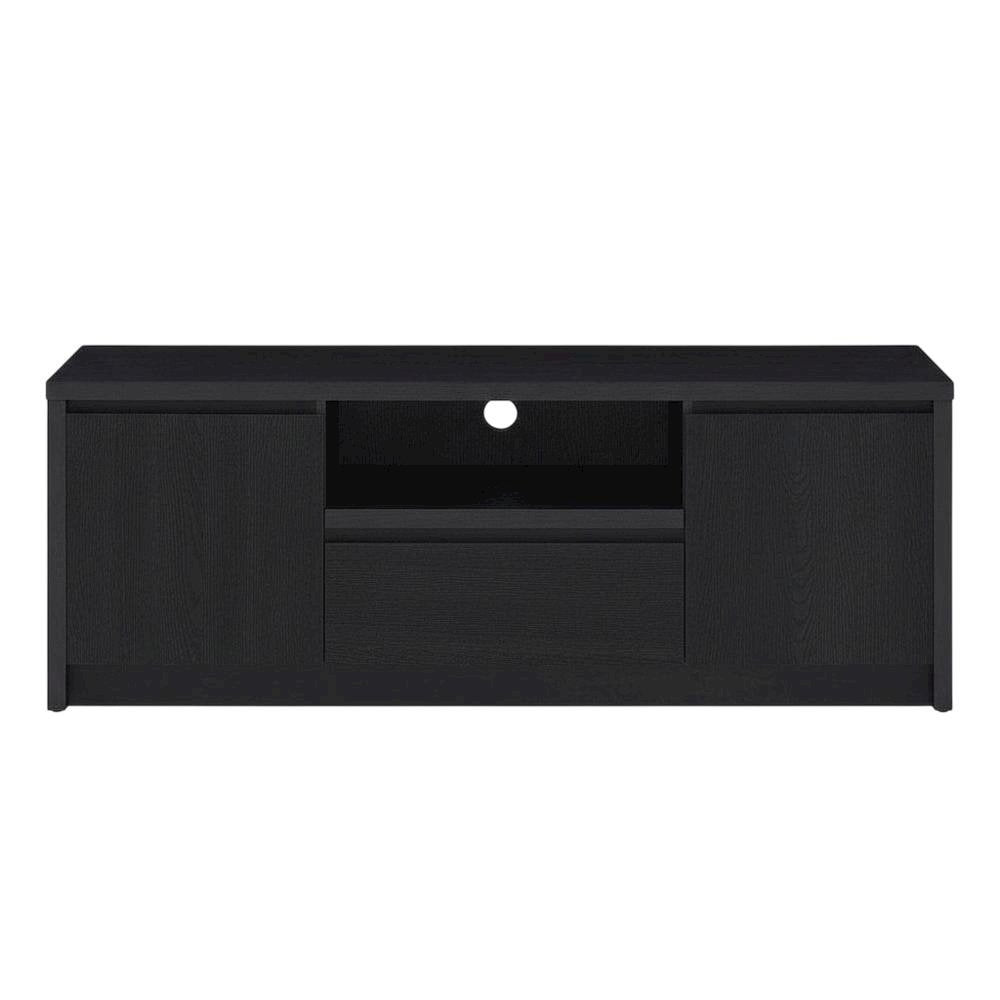 Black 2-Door TV Stand Media Console with Contemporary Style and Engineered Wood