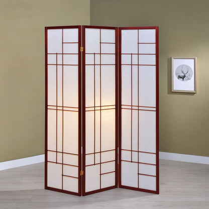 Katerina 3-Panel Room Divider Folding Shoji Screen Cherry