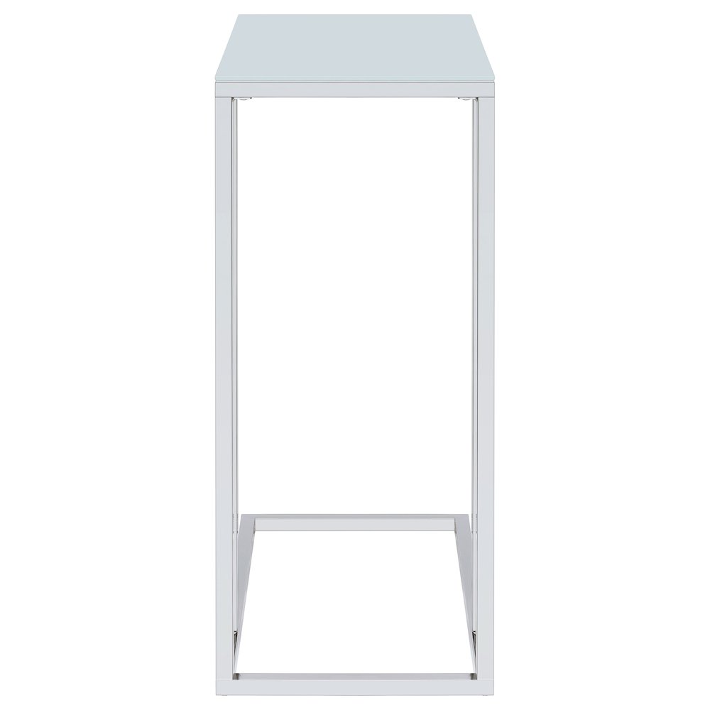 Stella Glass Top C-Shaped Sofa Side Table Chrome