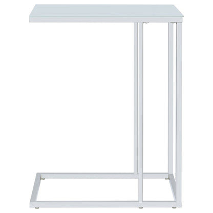 Stella Glass Top C-Shaped Sofa Side Table Chrome