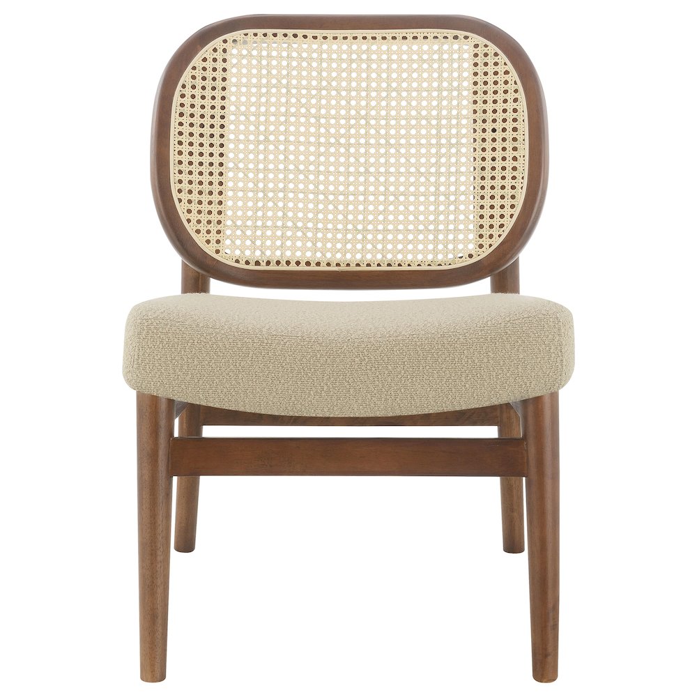 Rayo Rattan Cane Back Accent Chair with Padded Seat Camel