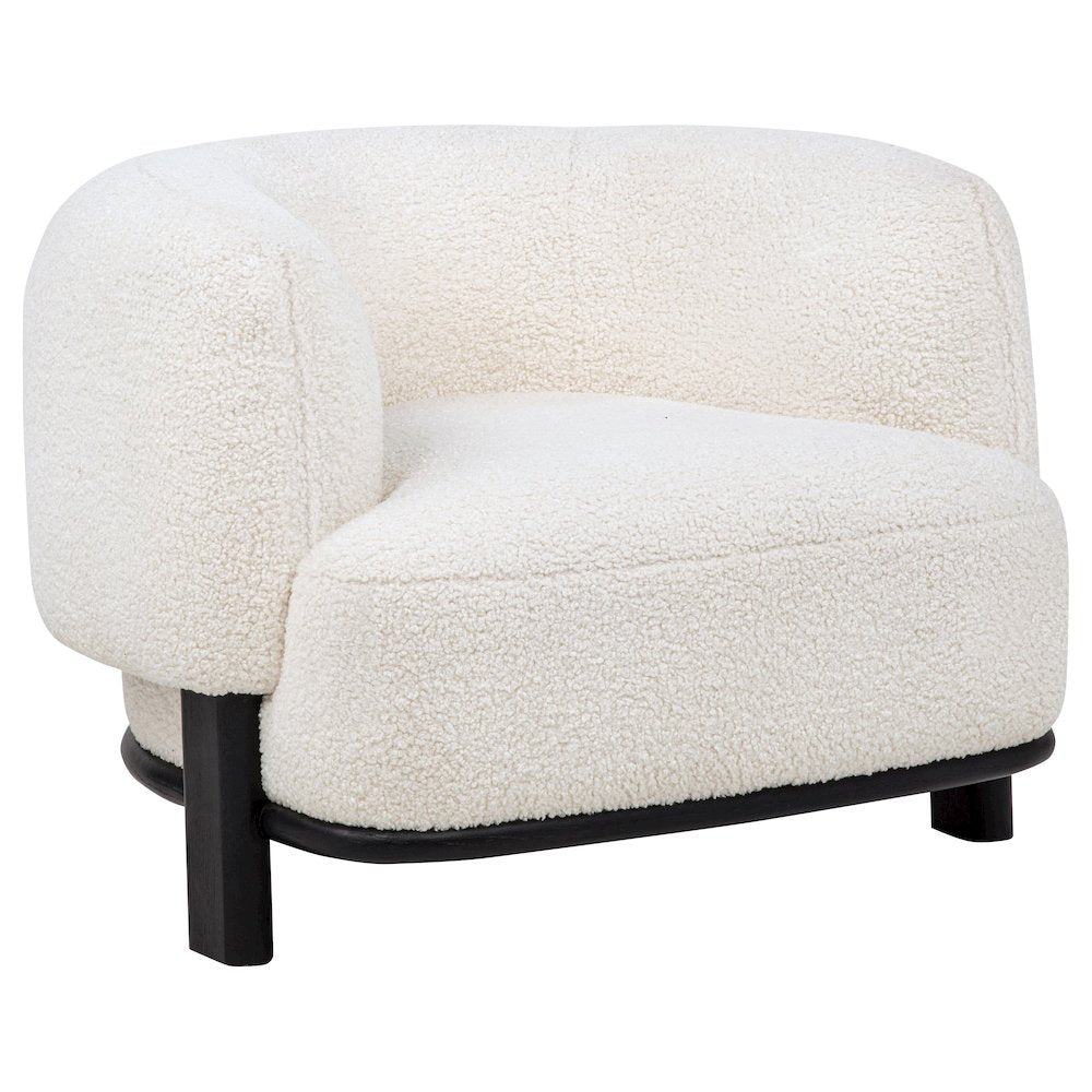 Lawler Upholstered Barrel Back Accent Chair Ivory and Black