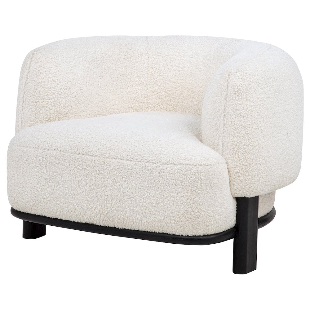 Lawler Upholstered Barrel Back Accent Chair Ivory and Black