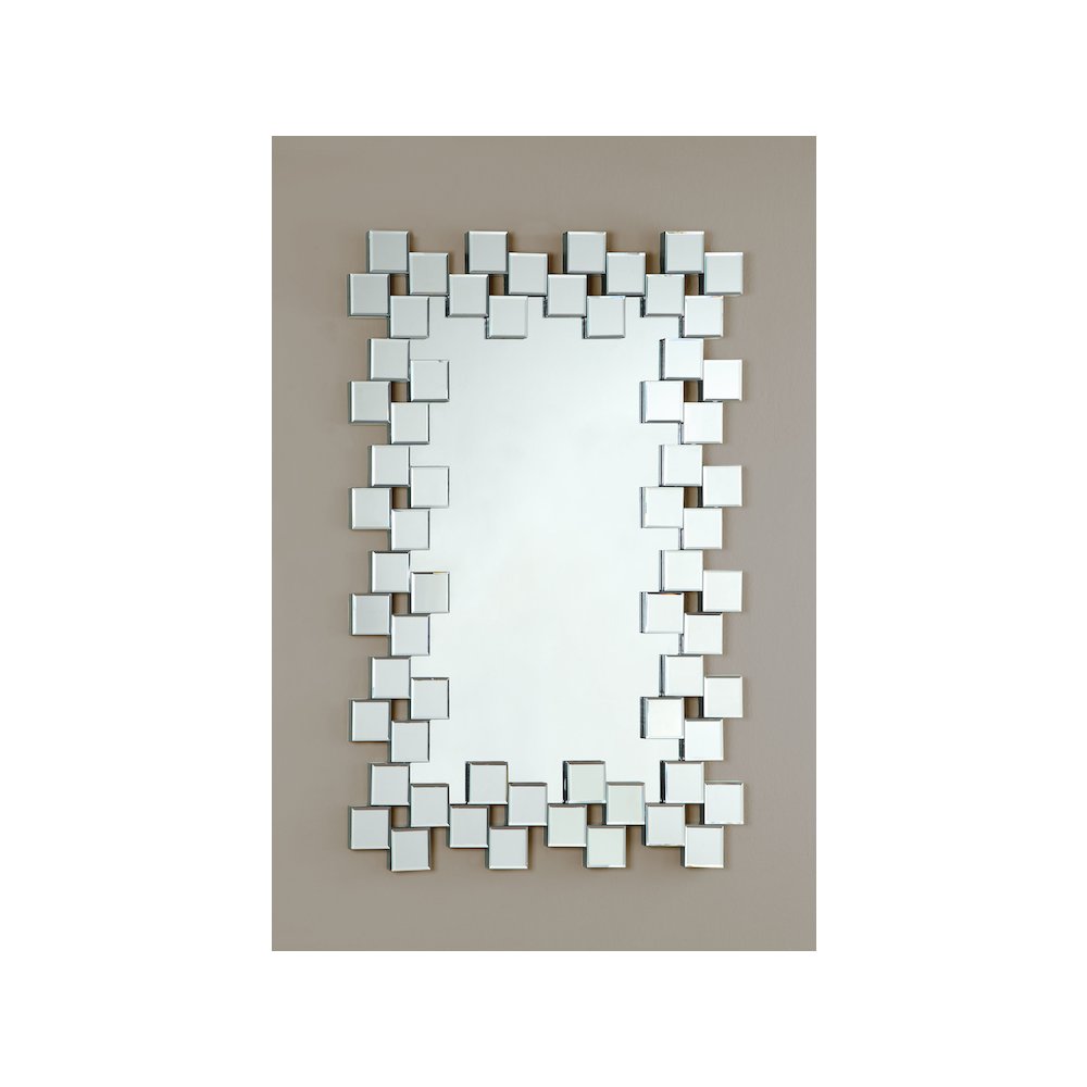 Pamela 32 x 47 Inch Rectangular Frameless Wall Mirror Silver