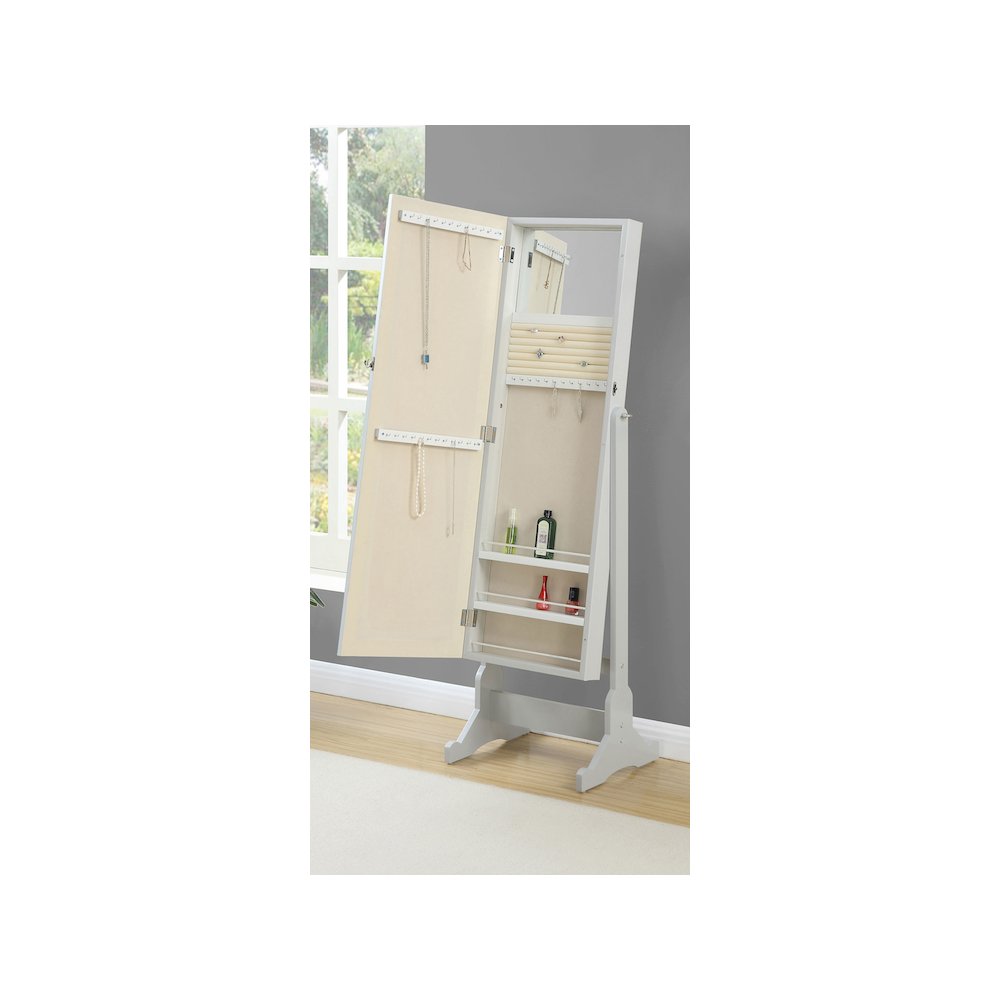 Yvonne Cheval Mirror with Jewelry Storage Dove Grey