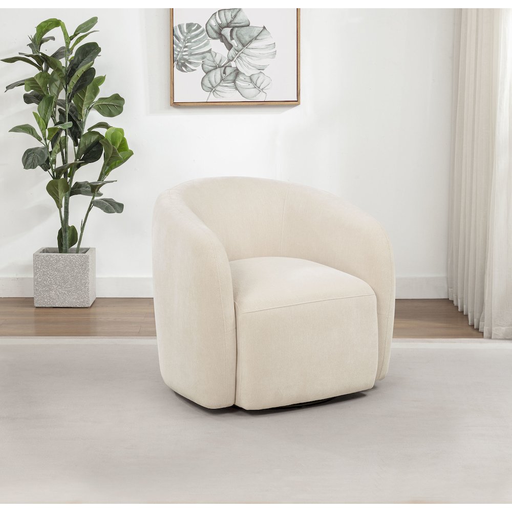 Gerley Chenille Upholstered Swivel Accent Chair Beige