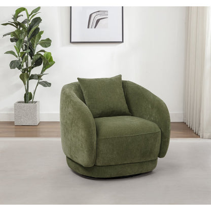 Arnaud Chenille Upholstered Swivel Accent Chair Green