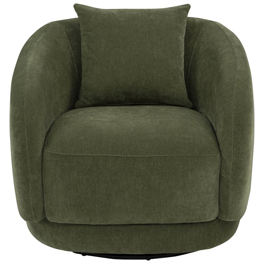 Arnaud Chenille Upholstered Swivel Accent Chair Green