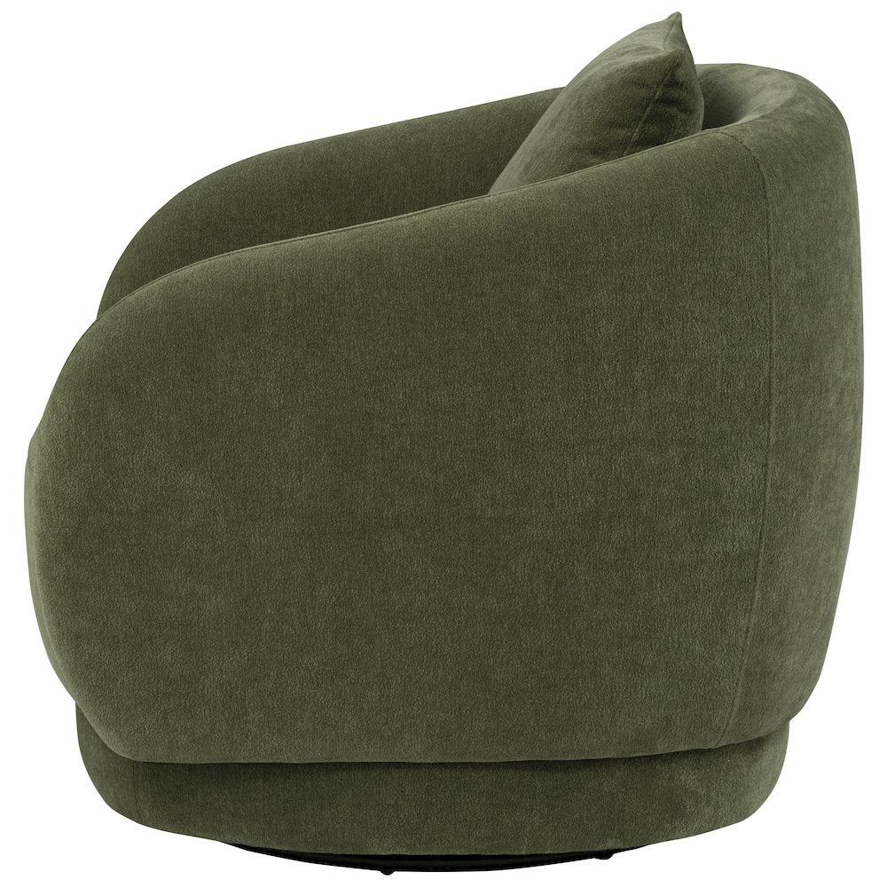 Arnaud Chenille Upholstered Swivel Accent Chair Green