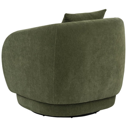 Arnaud Chenille Upholstered Swivel Accent Chair Green