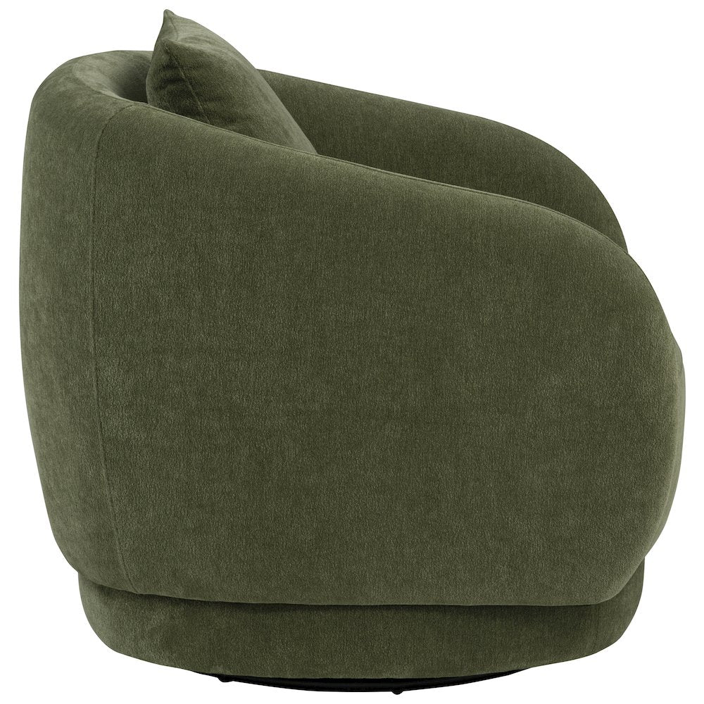 Arnaud Chenille Upholstered Swivel Accent Chair Green