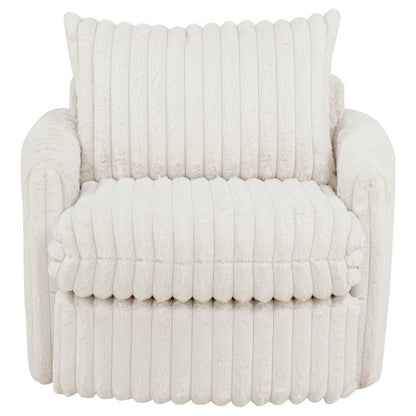 Sarco Corduroy Upholstered Swivel Accent Arm Chair Ivory