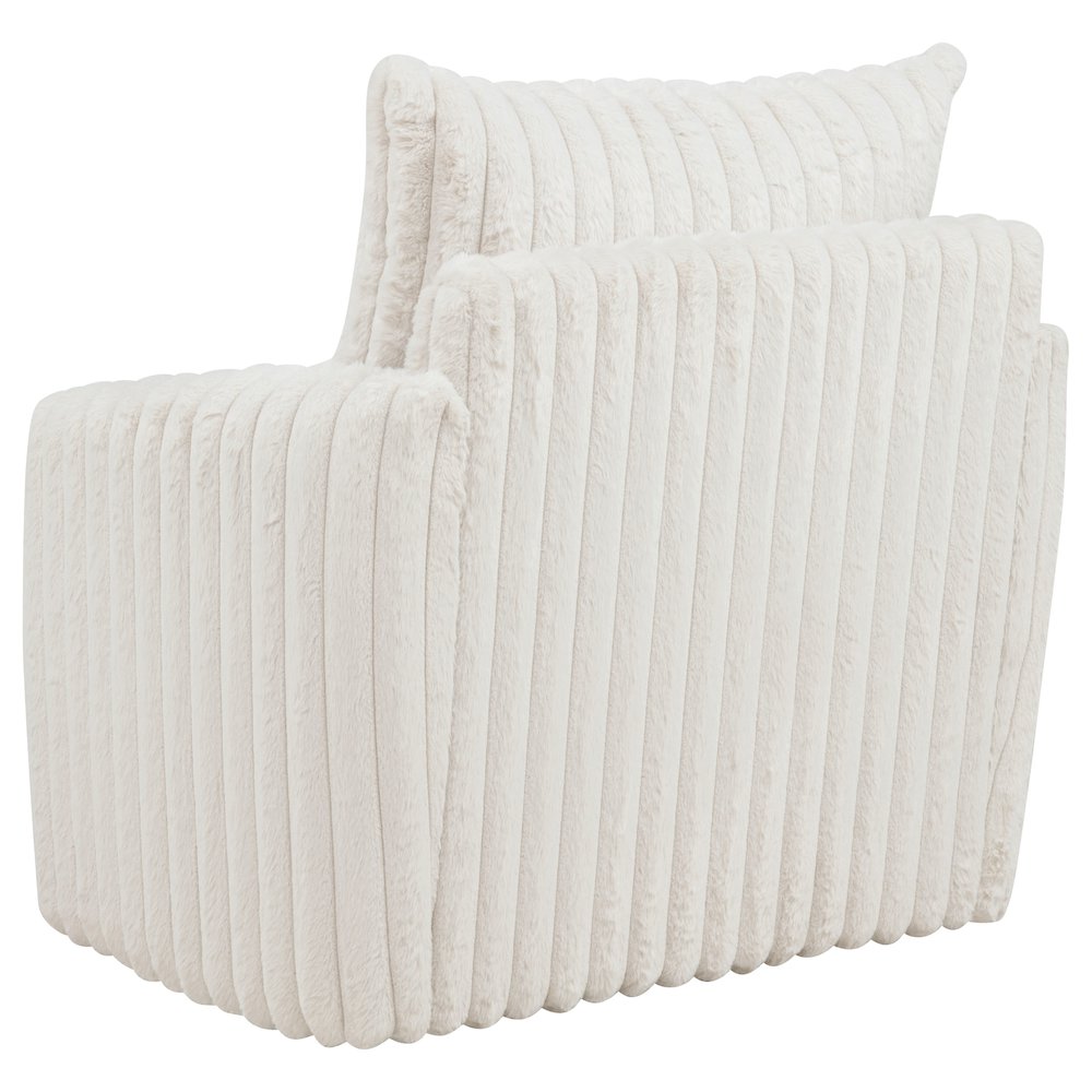 Sarco Corduroy Upholstered Swivel Accent Arm Chair Ivory