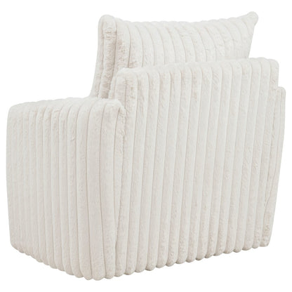 Sarco Corduroy Upholstered Swivel Accent Arm Chair Ivory