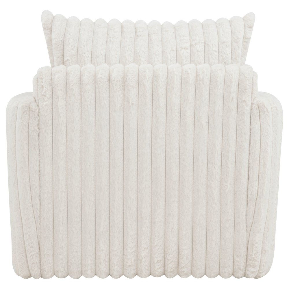 Sarco Corduroy Upholstered Swivel Accent Arm Chair Ivory