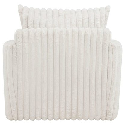 Sarco Corduroy Upholstered Swivel Accent Arm Chair Ivory