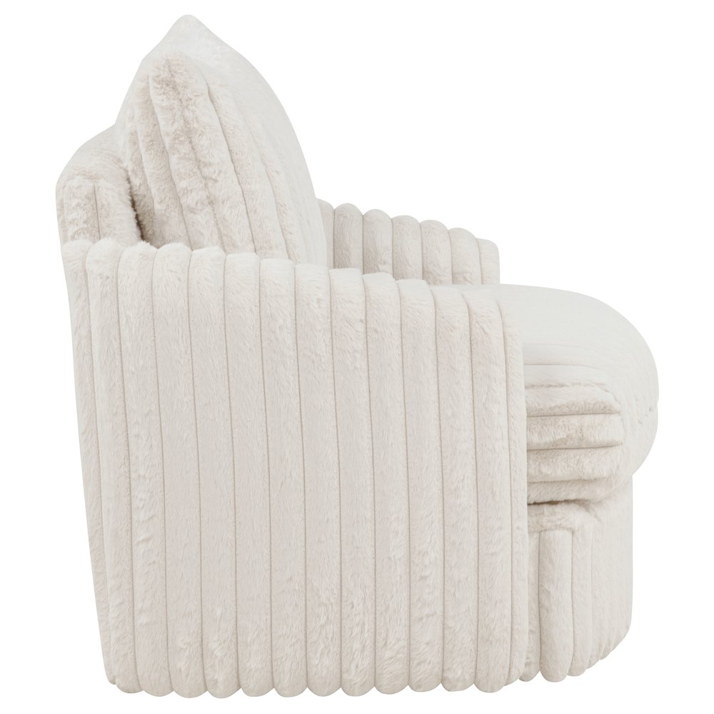 Sarco Corduroy Upholstered Swivel Accent Arm Chair Ivory