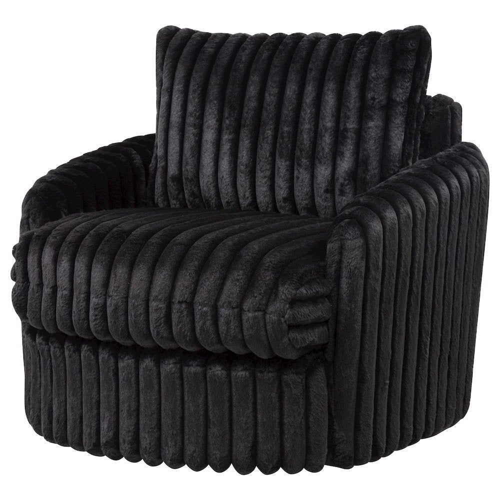 Sarco Corduroy Upholstered Swivel Accent Arm Chair Black