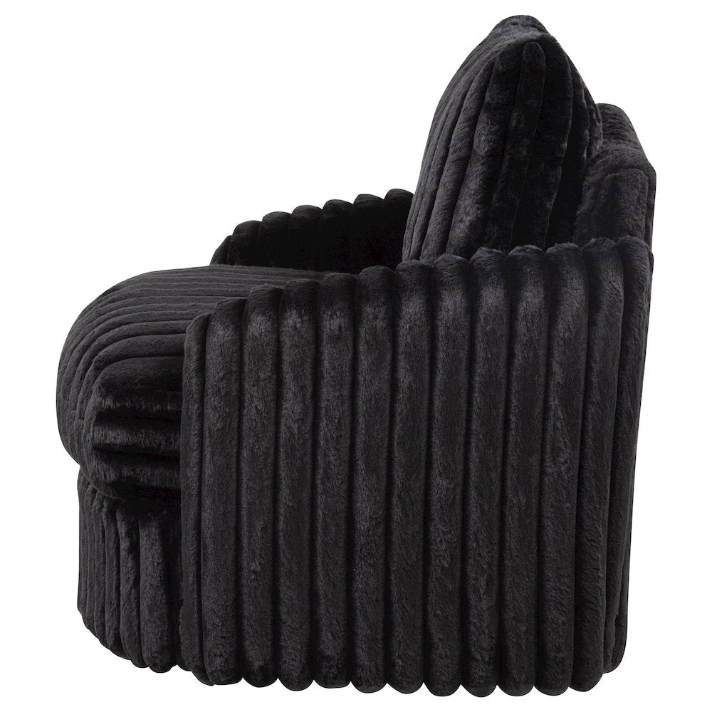 Sarco Corduroy Upholstered Swivel Accent Arm Chair Black