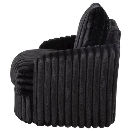 Sarco Corduroy Upholstered Swivel Accent Arm Chair Black