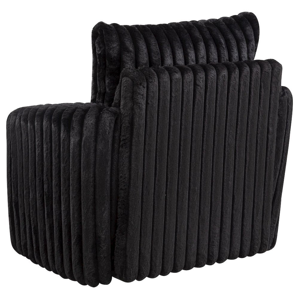 Sarco Corduroy Upholstered Swivel Accent Arm Chair Black