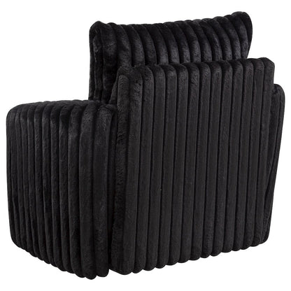 Sarco Corduroy Upholstered Swivel Accent Arm Chair Black