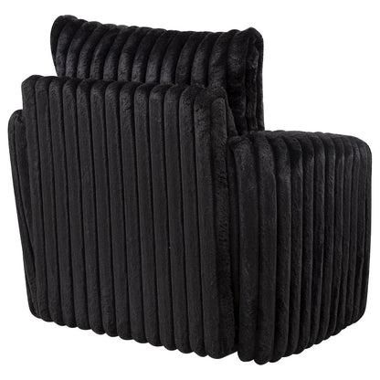 Sarco Corduroy Upholstered Swivel Accent Arm Chair Black