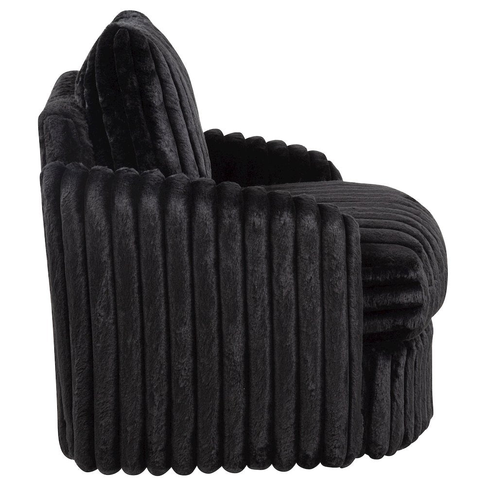 Sarco Corduroy Upholstered Swivel Accent Arm Chair Black