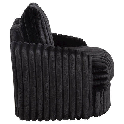 Sarco Corduroy Upholstered Swivel Accent Arm Chair Black