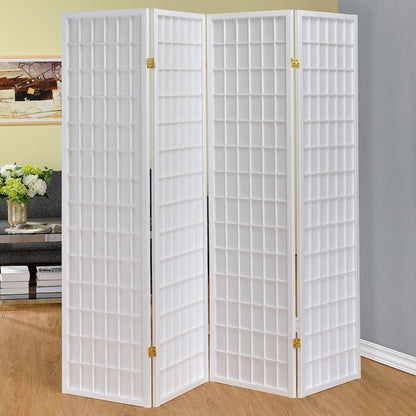Roberto 4-Panel Room Divider Folding Shoji Screen White