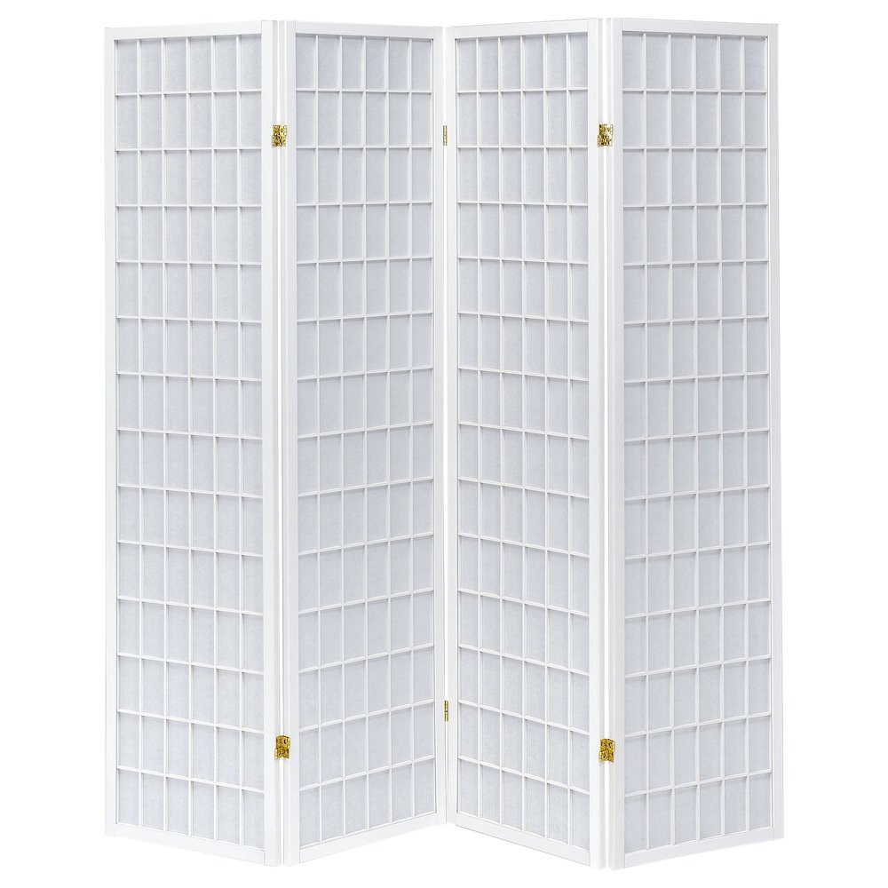 Roberto 4-Panel Room Divider Folding Shoji Screen White